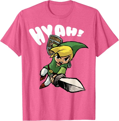 Vista 29 de Nintendo Legend of Zelda Link Hyah Poster - Camiseta pequeña Azul Marino