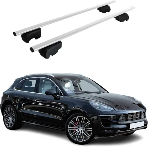 Vista 13 de OMAC Portaequipajes con cerradura para Porsche Macan 2015-2025, color negro, antirrobo, para viajes, kayak, canoa, surf, esquí, snowboard, camping