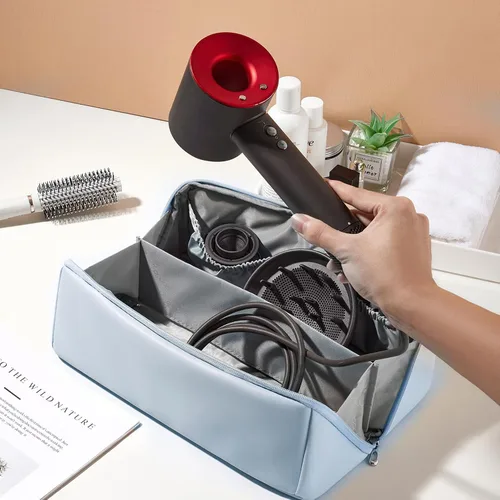 Vista 4 de Veki Estuche de almacenamiento de viaje para Dyson Airwrap Styler, azul