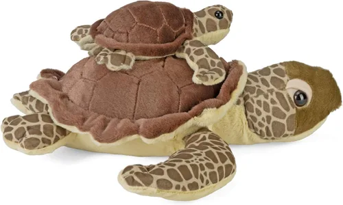 Vista 5 de Wild Republic Mom and Baby - Tortuga marina, animal de peluche, 12 pulgadas, regalo para niños, juguete de peluche, botellas de agua recicladas