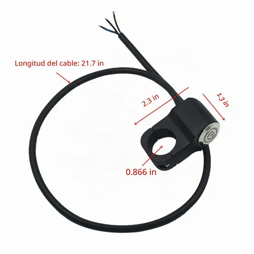 Vista 2 de RAYANA 7/8 "0.866 in motocicleta manillar interruptor impermeable botón para bocina botón de inicio interruptor momentáneo aleación de aluminio