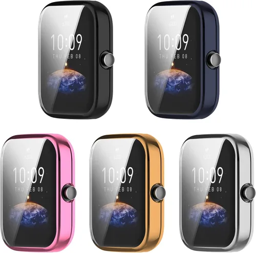 Vista 10 de Funda protectora compatible con Amazfit Bip 3 Pro/Bip 3 Smart Watch Funda de TPU suave ultradelgado protector de pantalla para Amazfit Bip3 Pro/Bip3