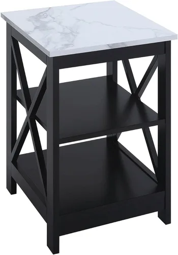 Vista 11 de Convenience Concepts Oxford Mesa Final de 15.75" - Mesa moderna de sala de estar con estantes de almacenamiento, mesa auxiliar de noche transicional