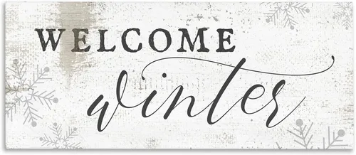 Vista 8 de Stupell Industries 'Welcome Winter Snowflake Pattern' Placa artística de pared Stupell Industries 17 x 7 pulgadas, fácil de colgar