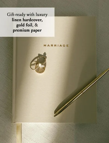 Vista 4 de Diario de matrimonio para parejas: recuerdo guiado con indicaciones del diario e iniciadores de conversación, regalo de boda de tapa dura de lino