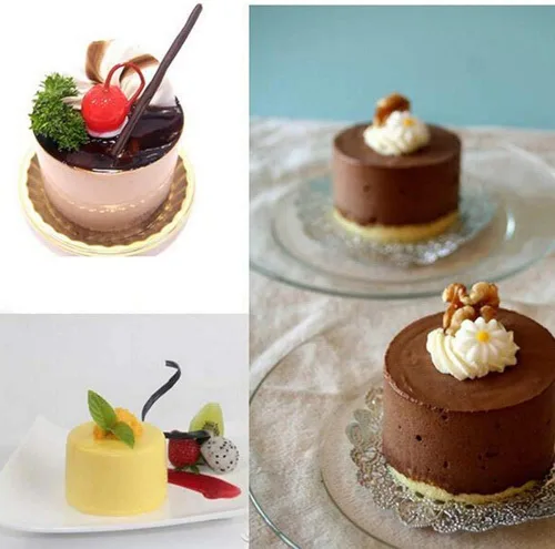 Vista 4 de Moldes de silicona cilíndricos altos para hornear pasteles de mousse, moldes de silicona 3D para hornear pasteles, brownie, molde de postre francés