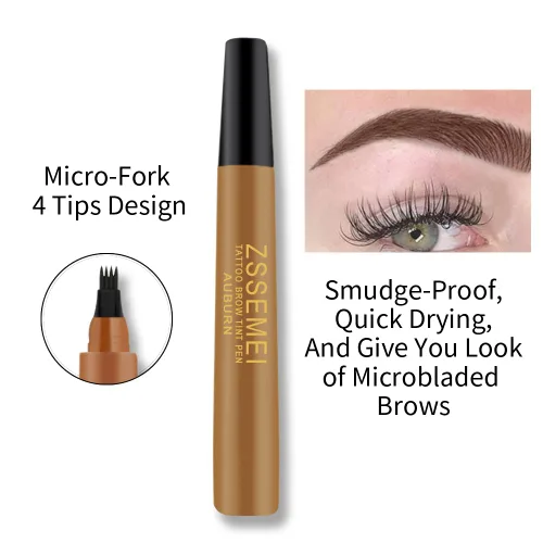 Vista 6 de Lápiz de cejas impermeable para mujer, lápiz de cejas de tatuaje de microblading, de larga duración todo el día, crea un aspecto natural