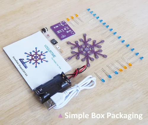 Vista 2 de Kit de práctica de soldadura VOGURTIME en forma de copo de nieve con proyecto LED para enseñanza y aprendizaje electrónico en la escuela y el hogar
