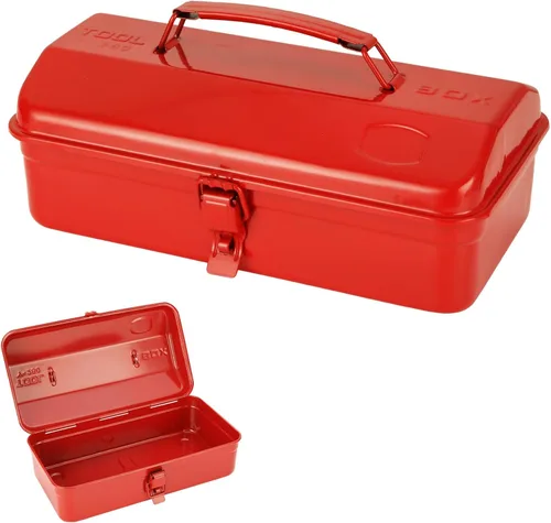 Vista 12 de JMIATRY 12Inch Black Small Tool Box Metal Mini Tool Box with Locking Latch