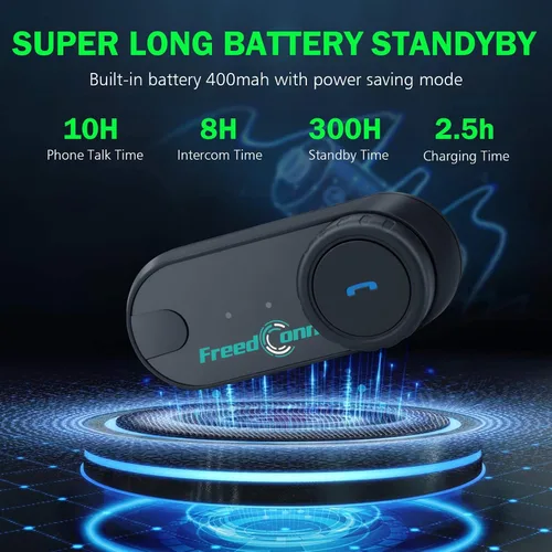 Vista 5 de FreedConn Auriculares Bluetooth para motocicleta TCOM VB - Altavoces para casco de motocicleta, 3 riders Paring 800M 2 Riders Talking Helmet