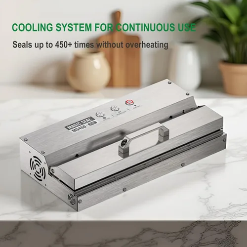 Vista 7 de MAGIC SEAL Sellador al vacío comercial de 16 pulgadas, máquina de envasado al vacío automática construida de acero inoxidable 304
