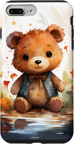 Vista 12 de Funda de oso de peluche con chaleco para iPhone 17