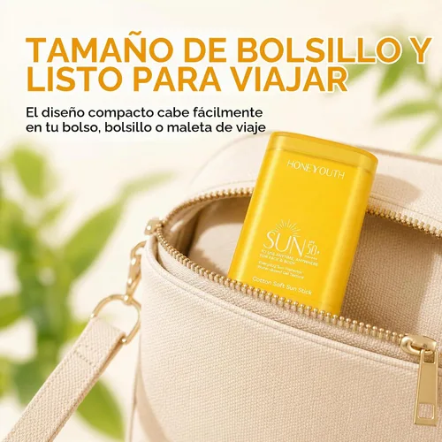 Vista 5 de Protector solar SPF 50+ en barra para cara y cuerpo, tamaño de viaje Protección solar Protector solar ligero y no graso con fácil aplicación