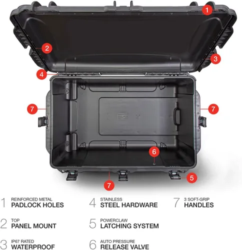 Vista 6 de Nanuk 965 Estuche rígido impermeable con ruedas - Vacío - Negro (965-0001)