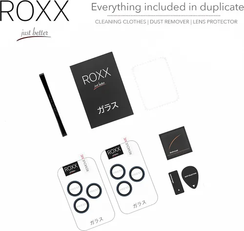 Vista 6 de ROXX - Protector de cámara japonés 9H Azul profundo Para iPhone 17 Pro y 17 Pro Max Más duro Más claro Resistente a los arañazos Ajuste