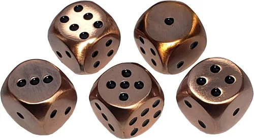 Vista 3 de Cyber-Deals Juego de dados de piel sintética negra con forro de fieltro negro de felpa + dados de metal de aleación de zinc de 0.630 pulgadas, caja