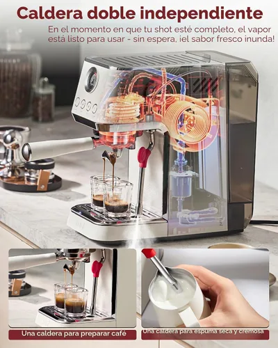 Vista 3 de Tuni E2 Gen3 - Máquina de café expreso de doble caldera con potencia de Marfil