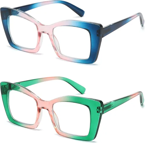 Vista 8 de Gafas de lectura de gran tamaño para mujer, ojo de gato, lector de computadora con bisagra de resorte