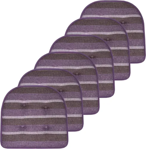 Vista 76 de Sweet Home Collection - Cojín de asiento de espuma viscoelástica y respaldo de caucho antideslizante con capitoné para silla, cojín en U, 17x16 Gris