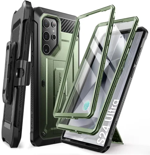 Vista 12 de SUPCASE Funda para Samsung Galaxy S24 Ultra con soporte, [Unicorn Beetle Pro] [2 marcos frontales]