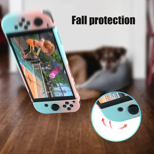Vista 3 de Switch - Funda protectora OLED protector de funda OLED funda de agarre ergonómica y cómoda para Switch OLED rosado