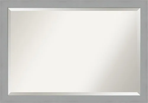 Vista 7 de Amanti Art Espejo de pared negro de 24 x 20 pulgadas, espejo de baño rectangular negro cepillado para decoración de pared de sala de estar, marco