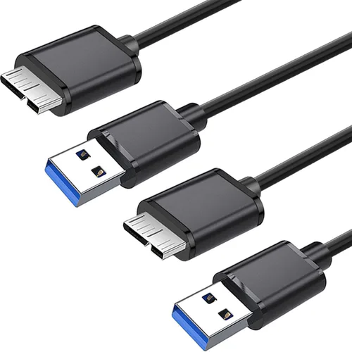 Vista 8 de Cable micro USB 3.0 de 6 pies USB 3.0 A a Micro B compatible con cámara, disco duro externo Seagate, WD Western Digital My Passport y discos duros