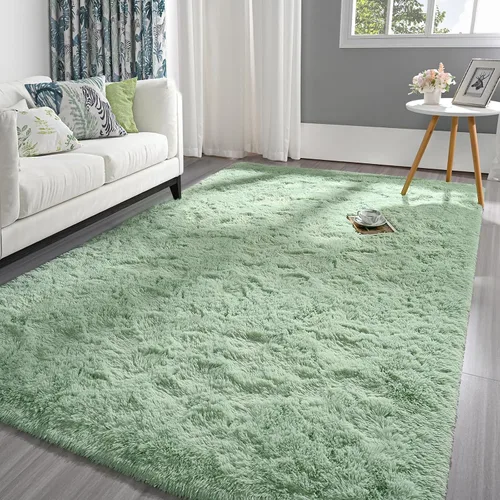 Vista 10 de Pettop Alfombra de Área Esponjosa Verde Profundo para Dormitorio Sala de Estar, 3x5 Pies Alfombras Shaggy de Felpa Super Suaves y Peludas para Niñas