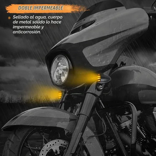 Vista 4 de Luces intermitentes NTHREEAUTO para motocicleta, faros intermitentes de LED, de aluminio y resistentes al agua, luces indicadoras universales