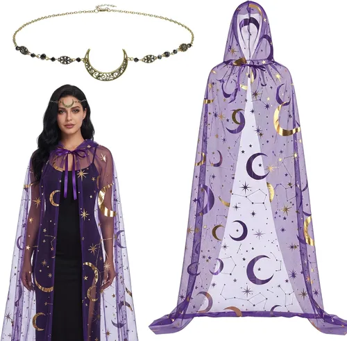 Vista 12 de Toulite 2 piezas de disfraz de bruja de Halloween para mujer Negro
