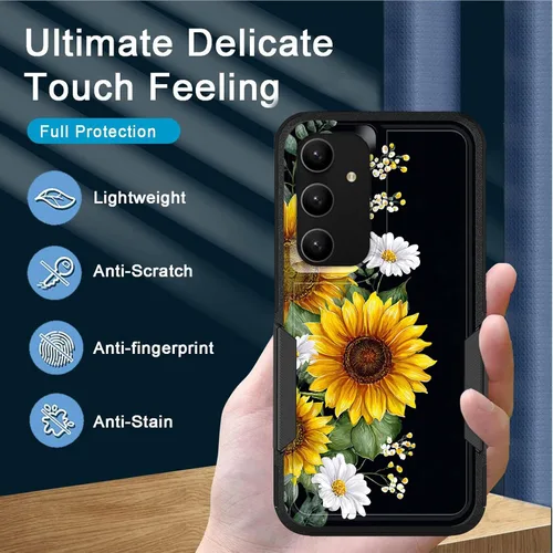 Vista 272 de Funda para Galaxy A14 5G, resistente de doble capa híbrida de policarbonato duro, goma suave, a prueba de golpes, funda protectora resistente