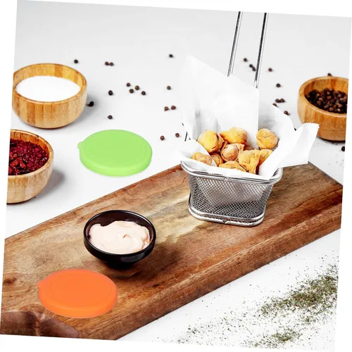 Vista 4 de Fundas de almacenamiento de alimentos, tapas redondas de silicona, aptas para microondas, repuesto para tapas de tazones y tarros