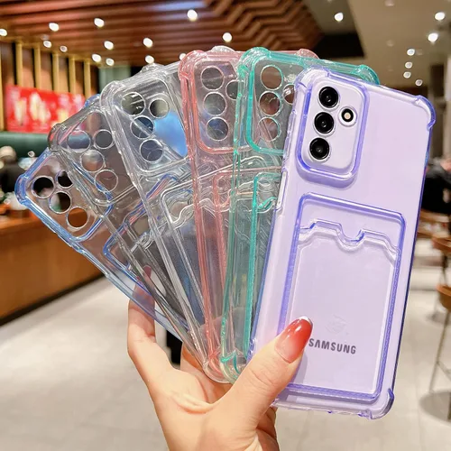 Vista 6 de Tuokiou para Samsung Galaxy A16 Funda, Fundas Protectoras Transparentes con Ranura para Tarjetas, Funda Cartera de TPU Suave Ajuste Delgado