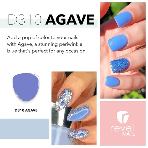 Vista 2 de Polvo de Inmersión de Uñas Revel Nail - Polvo Azul para Uñas, Esmalte de Uñas con Resistencia a las Astillas, Polvo de Inmersión para Uñas