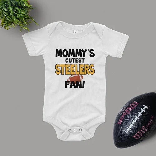 Vista 4 de NanyCrafts Body para fanáticos de los Steelers más lindos de Baby Mommy, fan de Baby Steelers