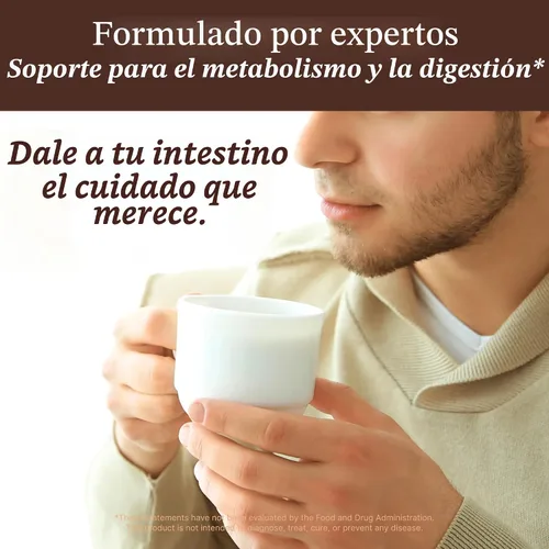 Vista 4 de Santo Remedio Super Café, café en polvo con fibra prebiótica y champiñones, tostado oscuro, 100 mg de cafeína, té verde y café verde, melena de león