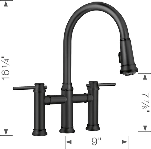 Vista 5 de Empressa - Grifo de puente desplegable (1.5 GPM, color negro mate)