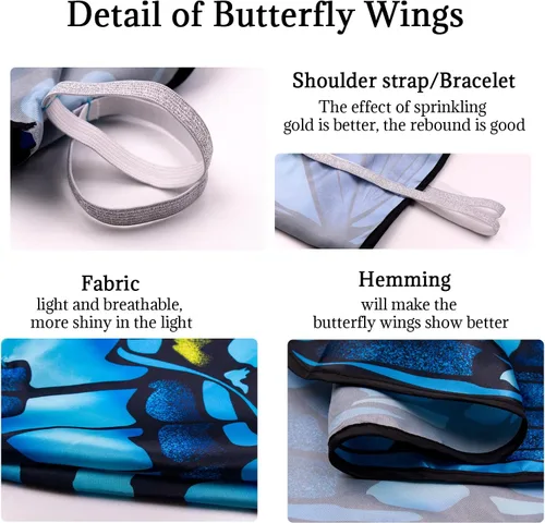 Vista 5 de D.Q.Z Butterfly-Wings-Costume for Women Ladies Fairy Wings Dress-Up Accessory Party Favors