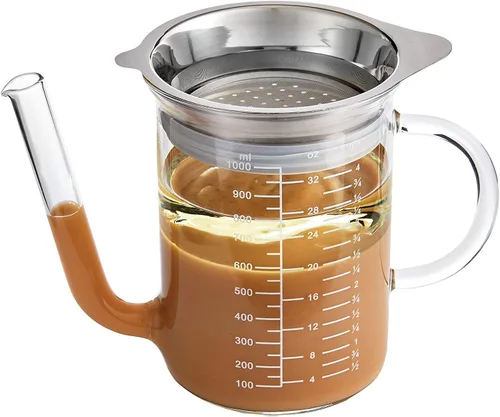 Vista 7 de HIC Kitchen Bote de Salsa de Vidrio, Capacidad de 9 Onzas con Pico Sin Goteo y Mango Cómodo para Salsa, Au Jus, Aderezo, Comidas Festivas
