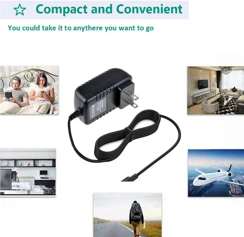 Vista 3 de Pin central negativo 0.217 inx0.098 in 9V 2A AC-DC adaptador cargador de cable de alimentación, negro
