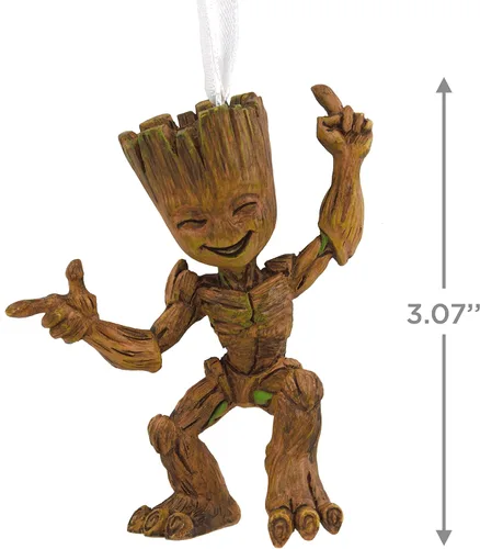 Vista 4 de Hallmark Marvel Guardianes de la Galaxia Groot Adorno de Navidad