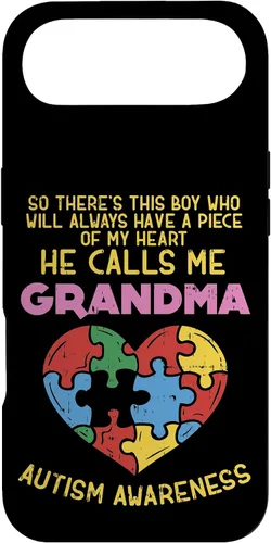 Vista 27 de Grandma Autism Awareness Austistic Boy Piece My Heart Case for iPhone 17