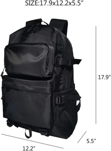 Vista 4 de Mochila de trabajo para hombre, mochila repelente al agua con múltiples bolsillos para ocio, mochila para estudiantes de escuela secundaria