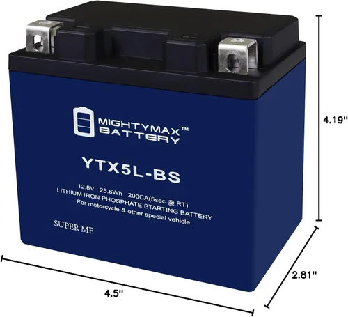 Vista 9 de Mighty Max Battery Batería de litio YTX5L-BS sustituye a Yamaha 230 Tt-R230, Ttr230 2005