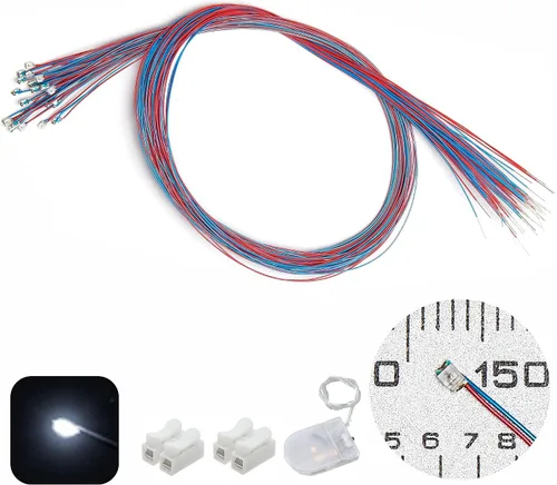 Vista 18 de 50 piezas de LED micro precableados con soldadura previa, LEDs SMD 0805 con accesorios de montaje para construcción de modelos para principiantes