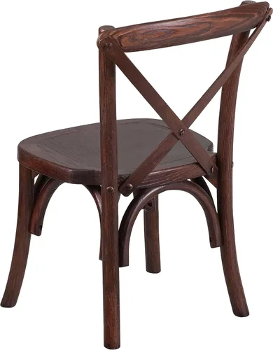 Vista 4 de Flash Furniture HERCULES Series Silla de caoba con respaldo cruzado para niños Acabado teñido a mano, construcción duradera, uso comercial