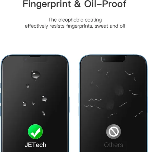 Vista 5 de JETech Protector de pantalla de cobertura completa para iPhone 13 Pro Max de 6.7 pulgadas, película de vidrio templado 9H, compatible con fundas