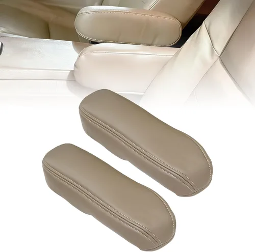 Vista 10 de NLQR 2 piezas fundas de repuesto para reposabrazos de asiento de cuero negro compatibles con Ford F150 F250 F350 F450 F550 Excursion 1999 2000 2001