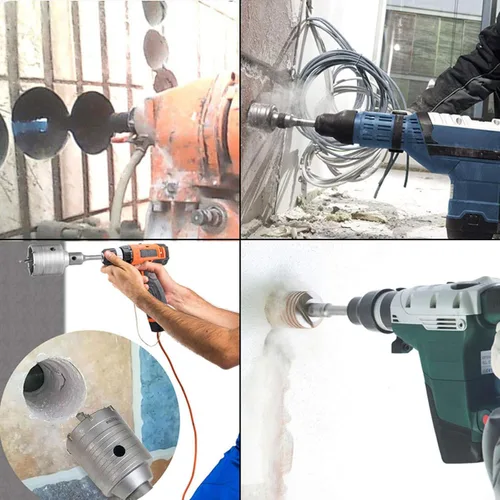 Vista 6 de El agujero concreto de 3pcs vio los equipos, acero de tungsteno SDS más la broca concreta