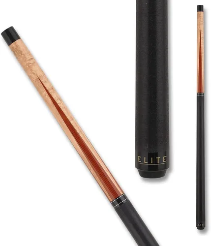Vista 2 de Elite ELBKRS Break Pool Cue - Arce Birdseye, chapas negras y puntos de palisandro
